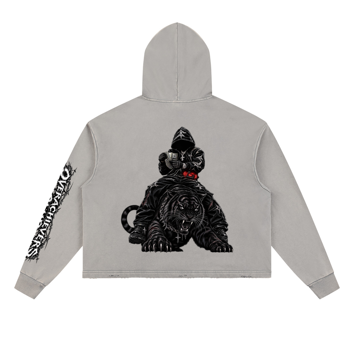 Overachievers Club' Vintage Washed Frayed-Hem Hoodie