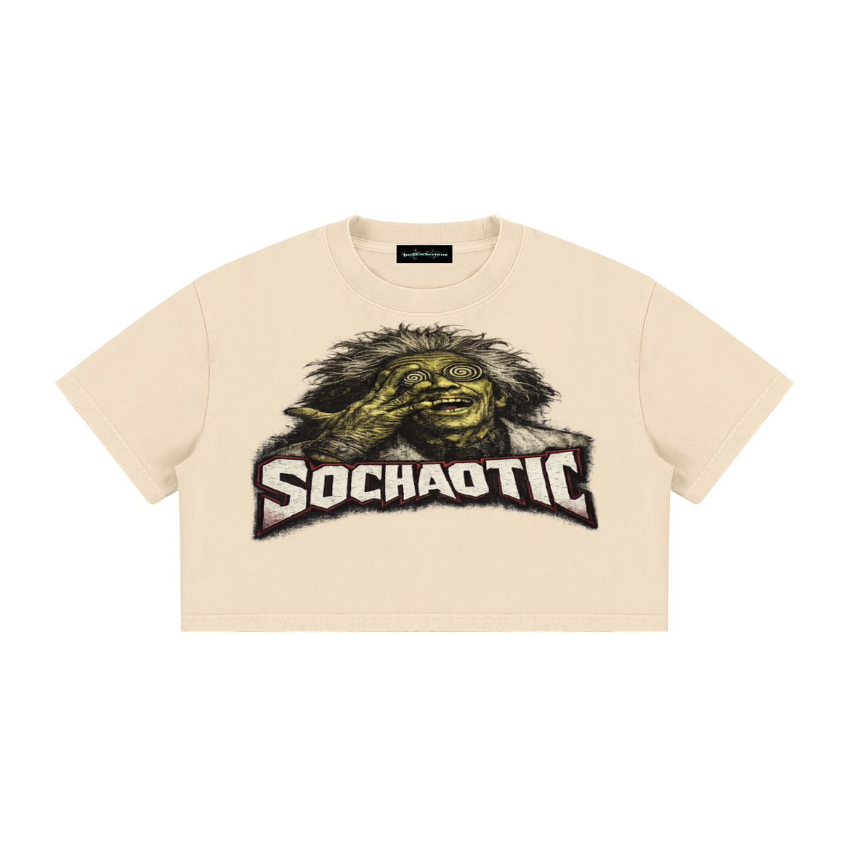 SoChaotic’ Women's Mineral Wash Crop T-Shirt