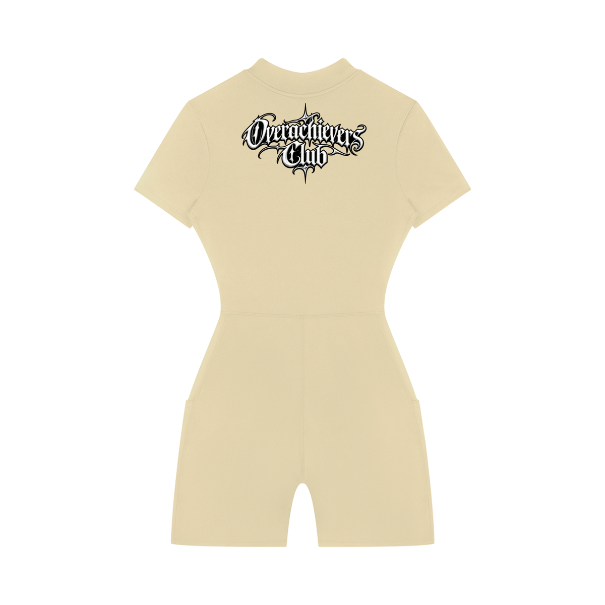 Overachievers Club' Women's Quarter-Zip Short Sleeve Romper