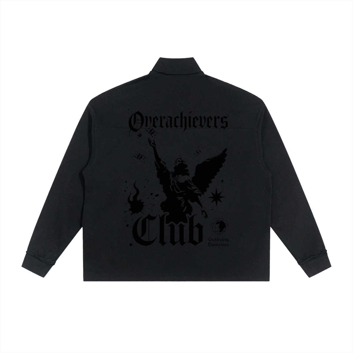 Overachievers Club' Half-Zip Rolled Edge Fleece Sweatshirt