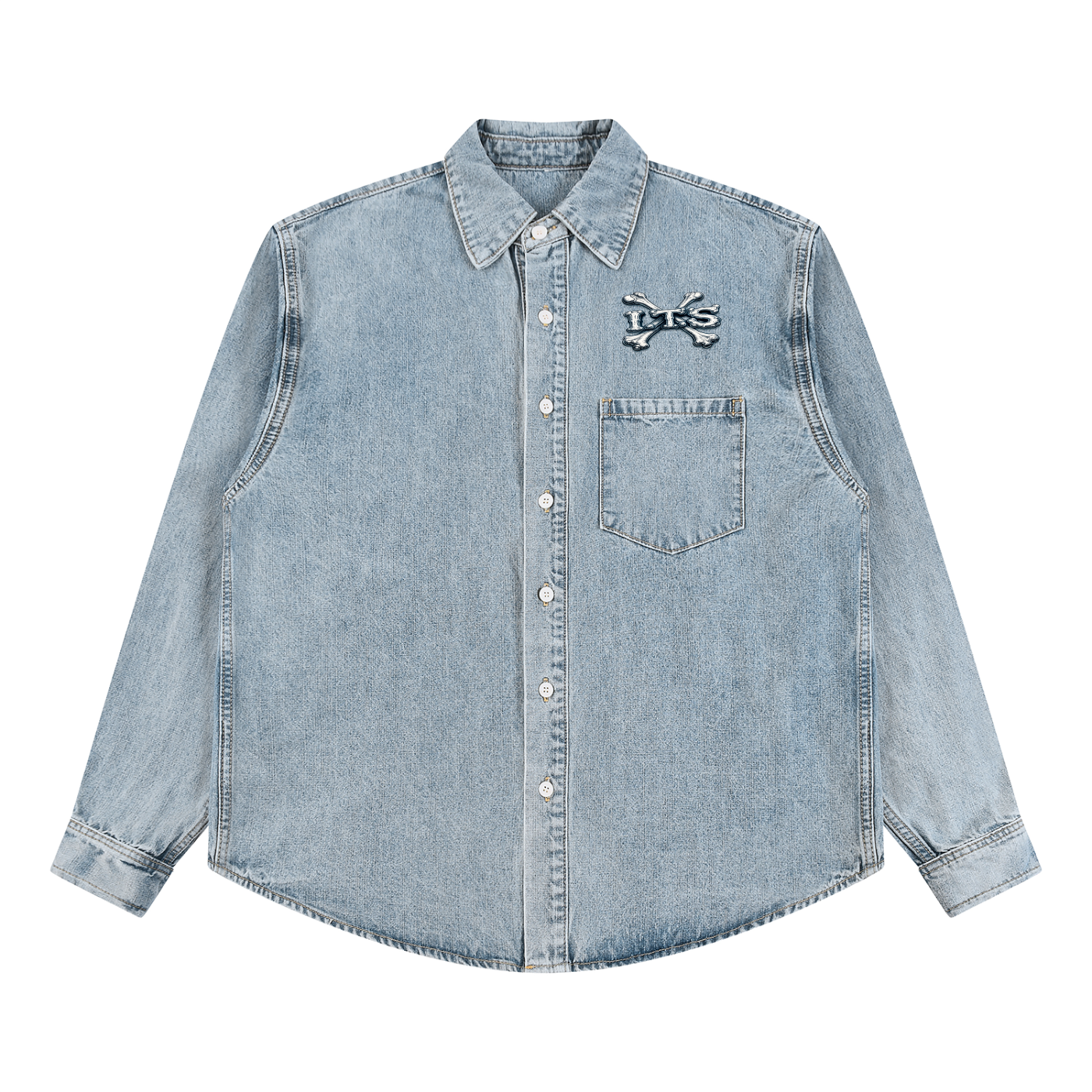 Bones' Vintage Wash Full-Zip Denim Jacket