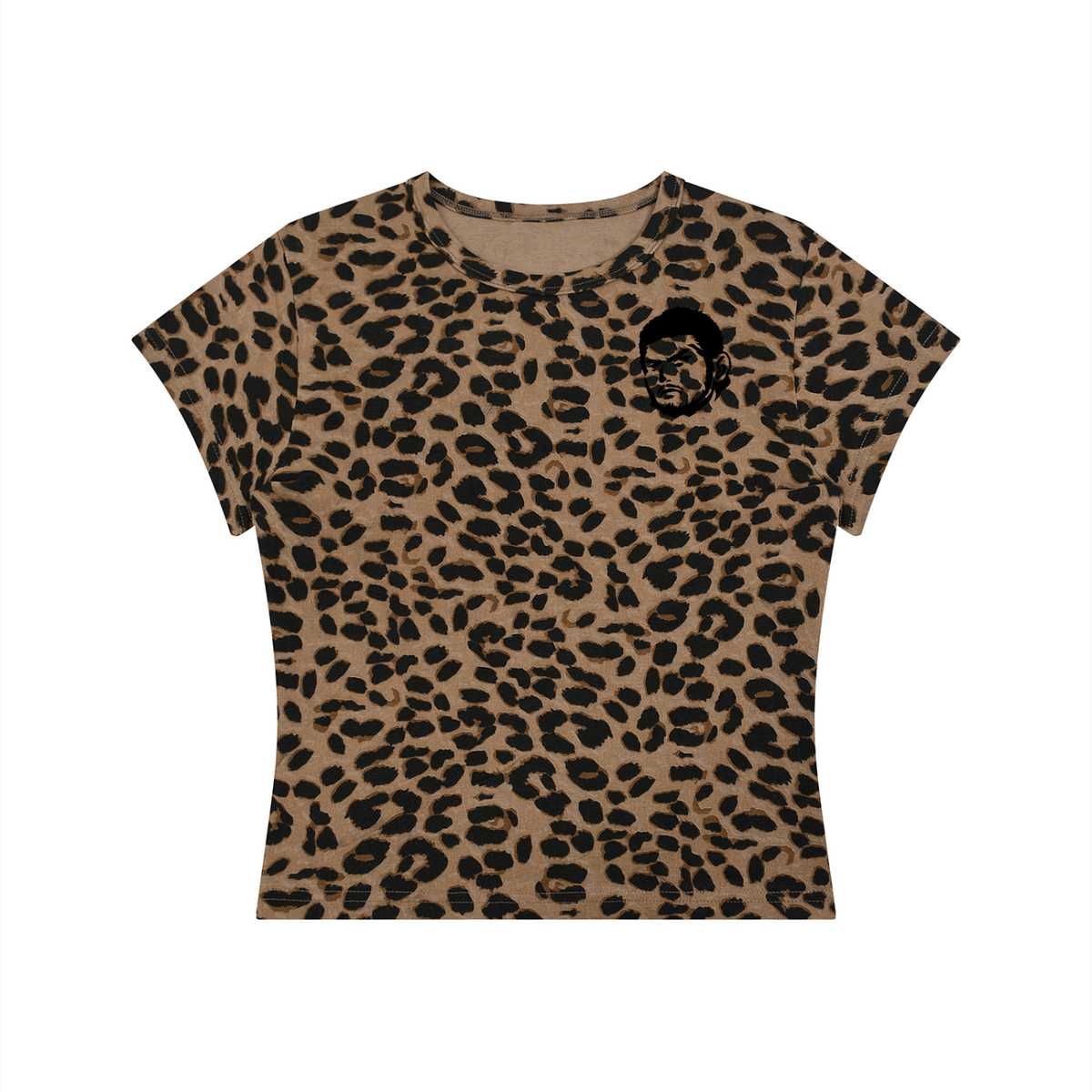 Overachievers Club' Women’s Leopard Print Crop T-Shirt
