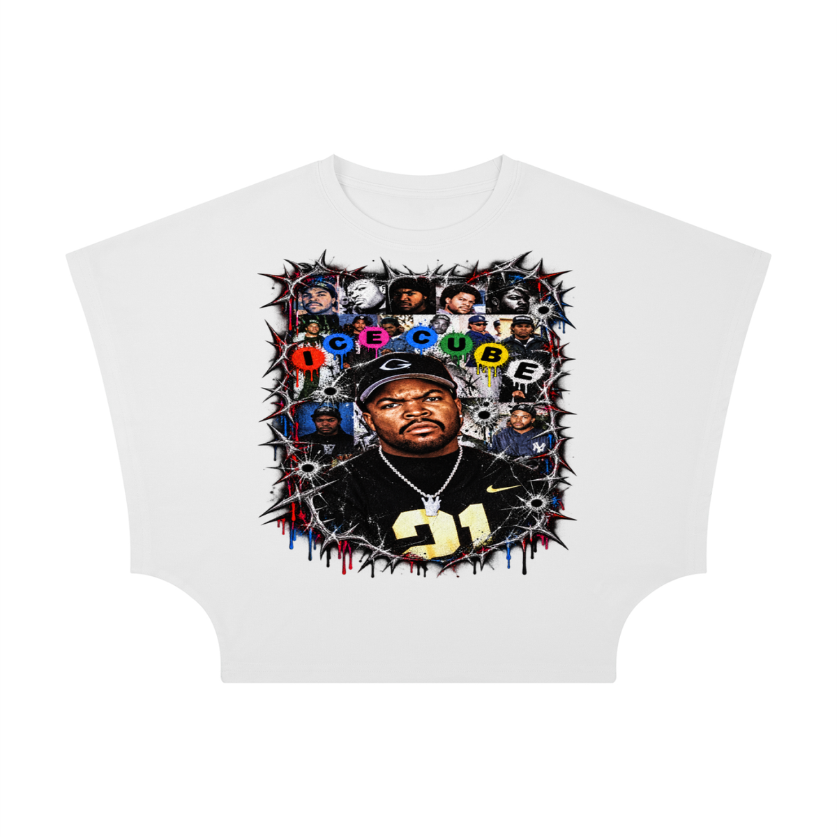 Ice Cube' Women's Cropped Dolman T-Shirt