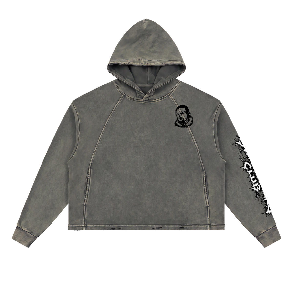 Overachievers Club' Vintage Washed Frayed-Hem Hoodie