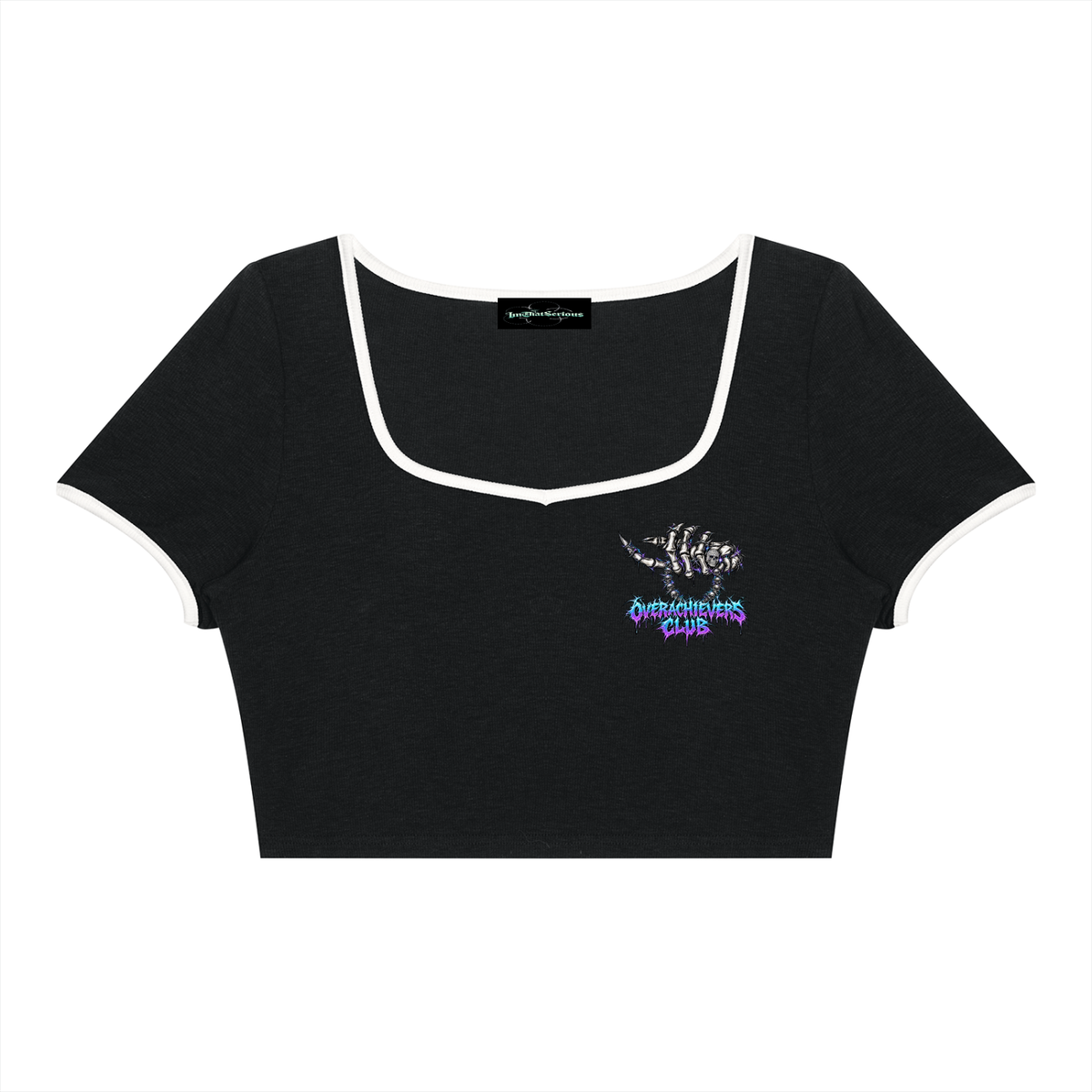 Overachievers Club' Women's Ringer Crop T-Shirt
