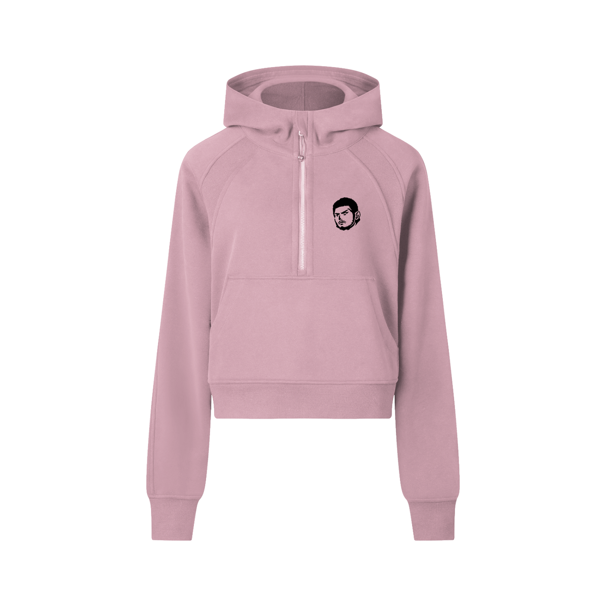 Overachievers Club' Cropped Half-Zip Hoodie