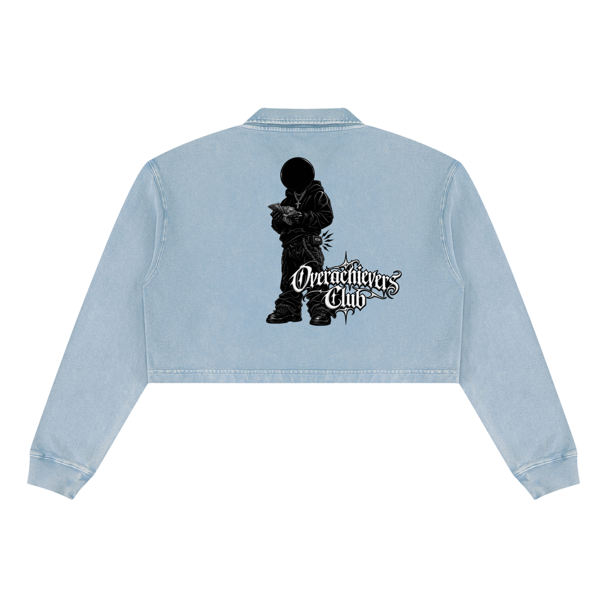 Overachievers Club' Women’s Vintage Wash Crop Sweatshirt & Flared Sweatpants
