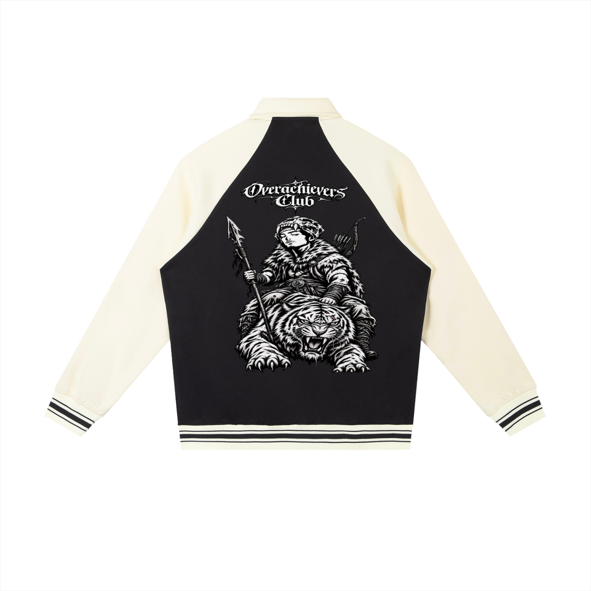 Overachievers Club' Contrast Raglan Sleeve Baseball Jacket & Sweatpant