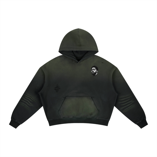 Overachievers Club' Frayed Sunfade Boxy Fleece Hoodie & Sweatpant