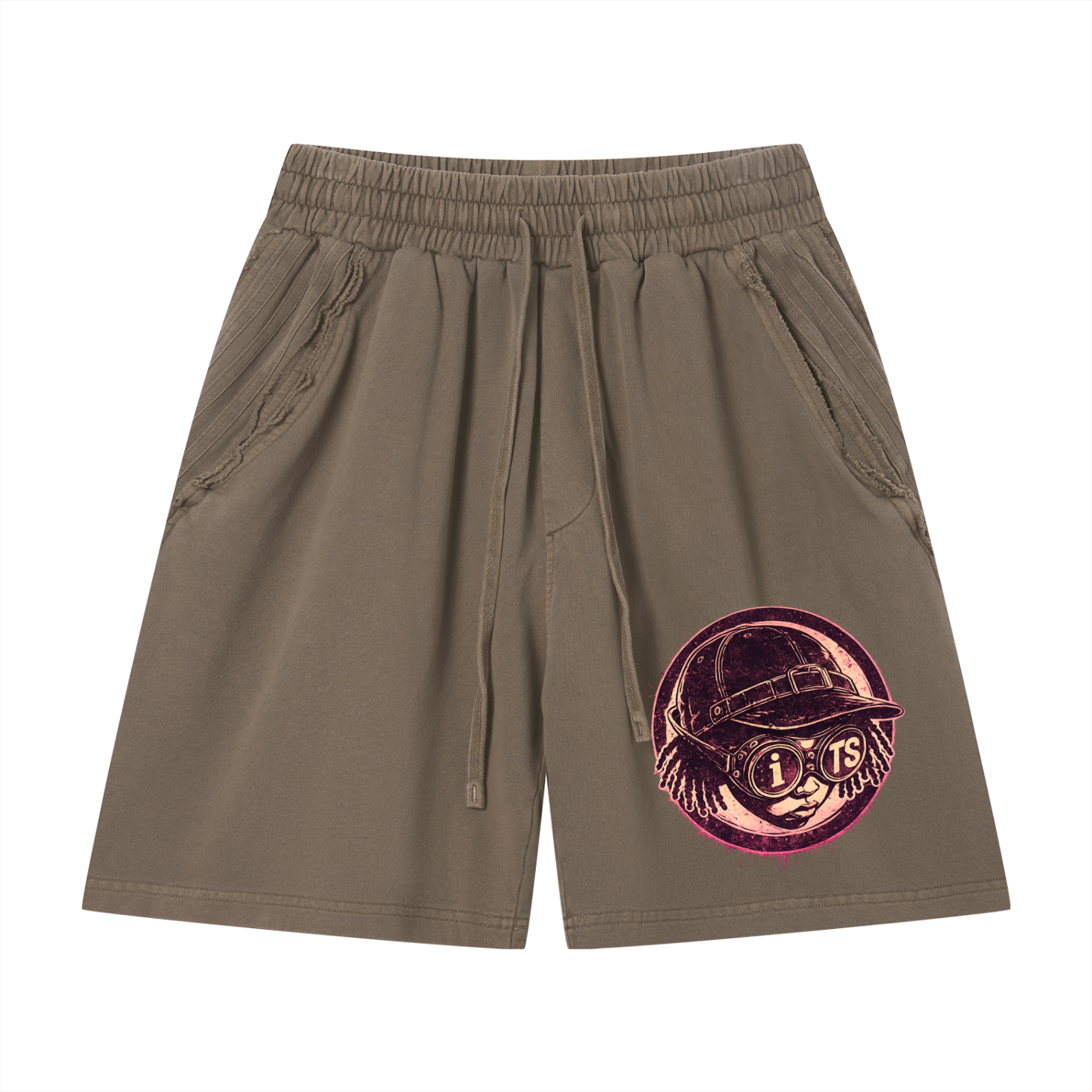 Unisex Vintage Wash Raw Edge Shorts