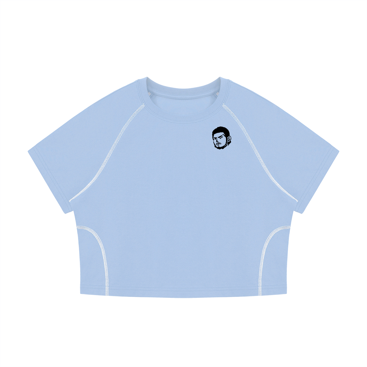 Overachievers Club' Women's Contrast Stitch Raglan Crop T-Shirt