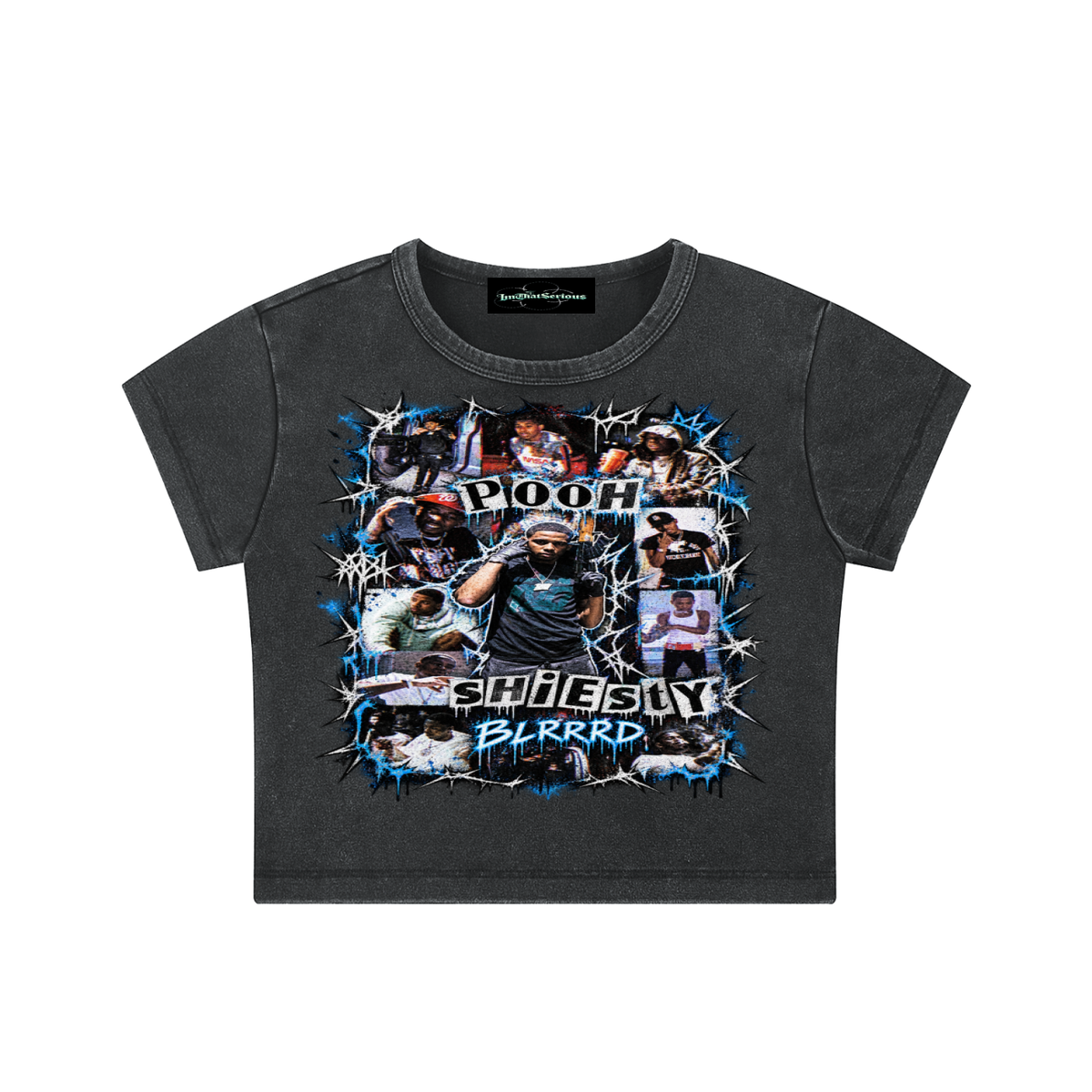 Shiesty' Snow Washed Crop Top