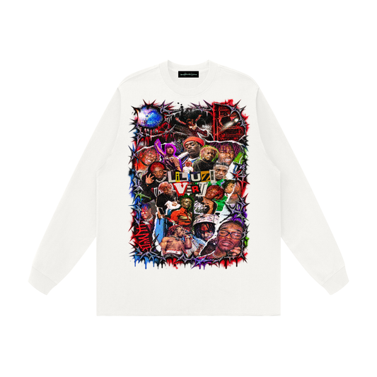Uzi' Raw Hem Long Sleeve T-Shirt