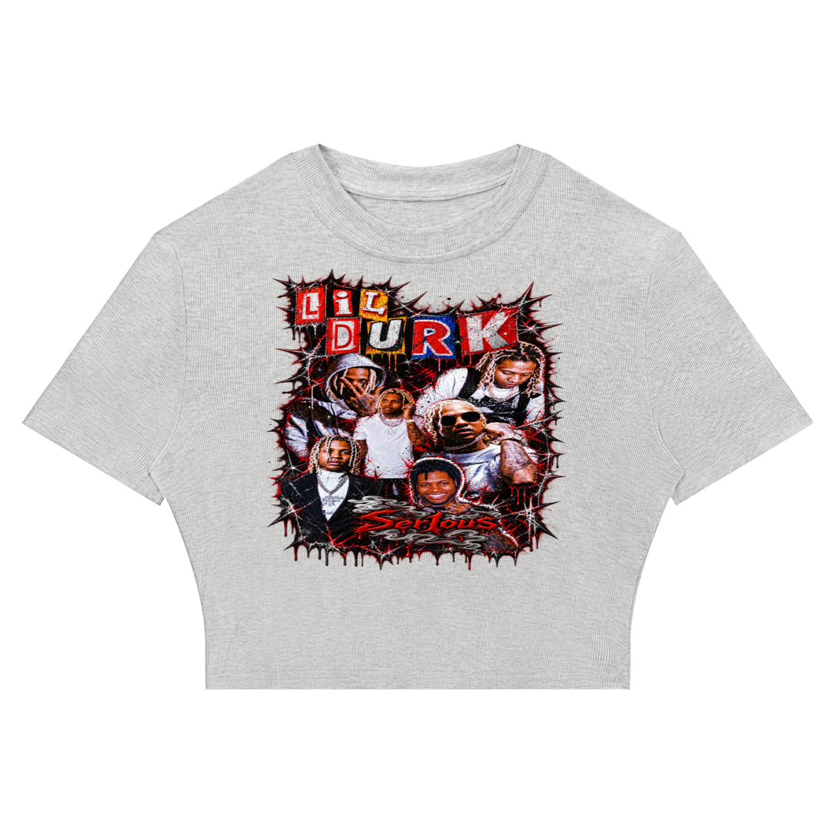 Durk' Women's Slim Ribbed Crop T-Shirt