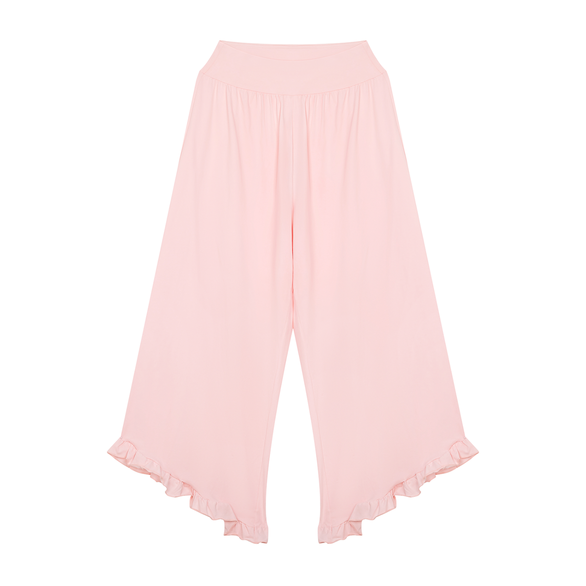 Women’s Ruched Cropped Tube Top & Wide Leg Pants Fit