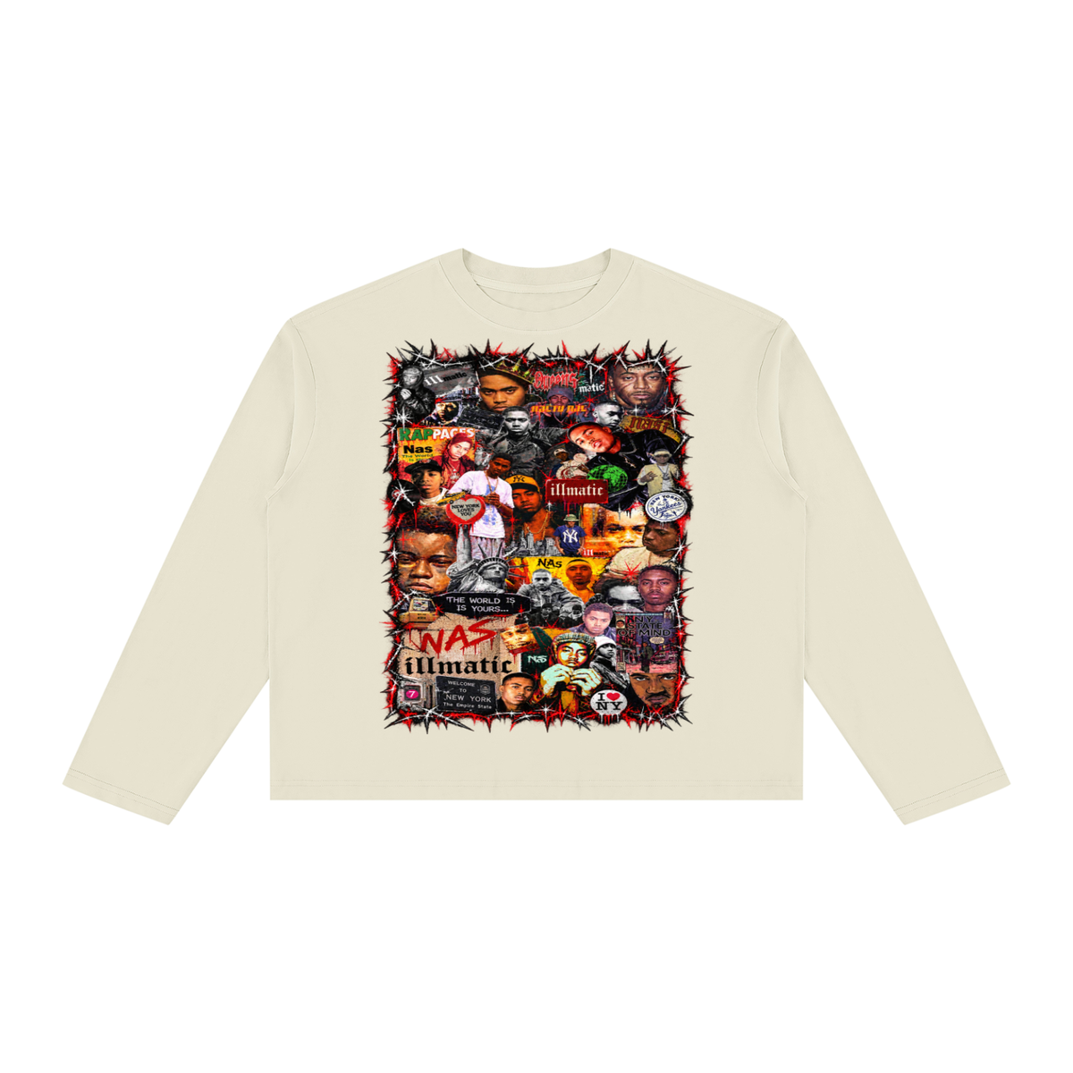 Nas' Vintage Wash Long Sleeve Boxy T-Shirt