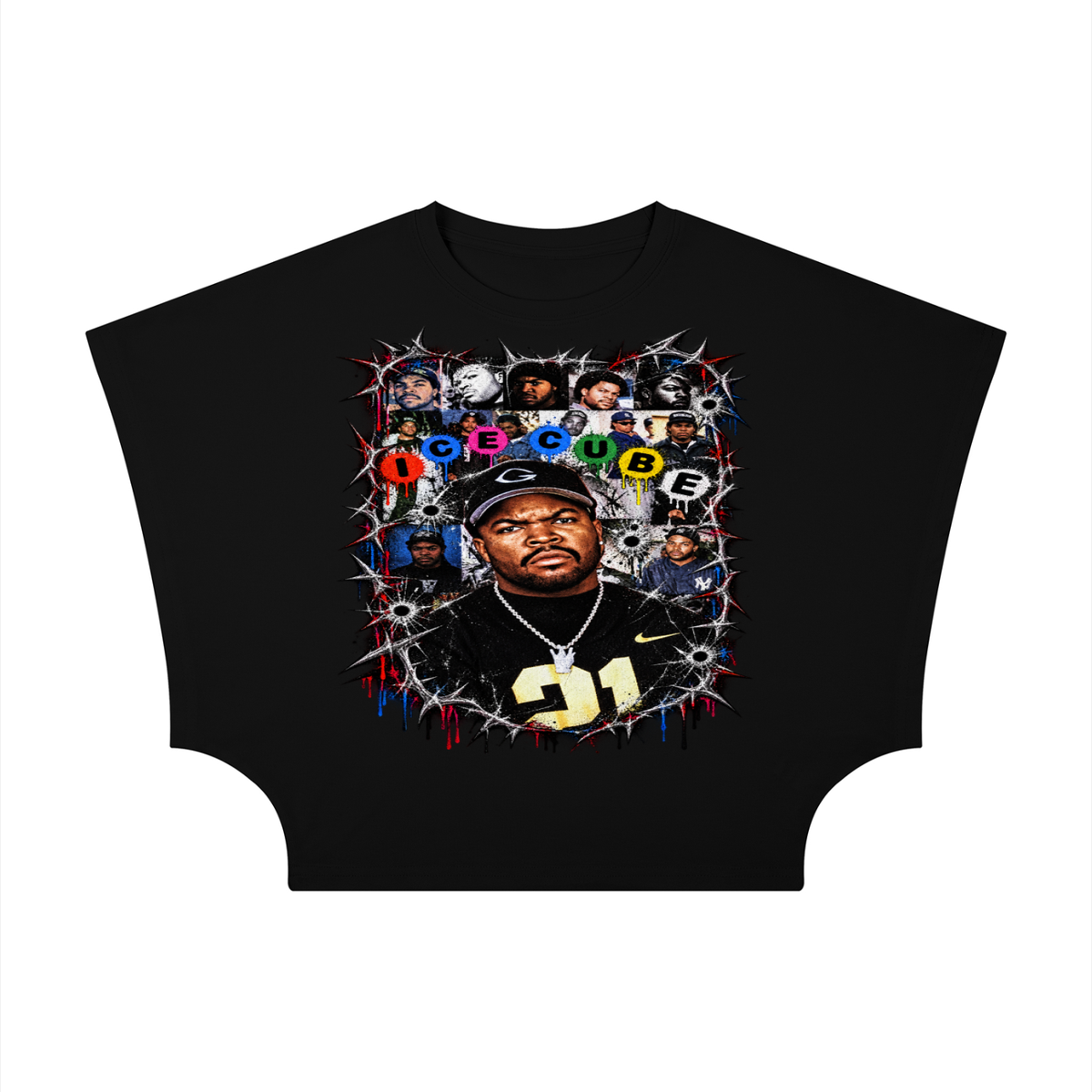 Ice Cube' Women's Cropped Dolman T-Shirt