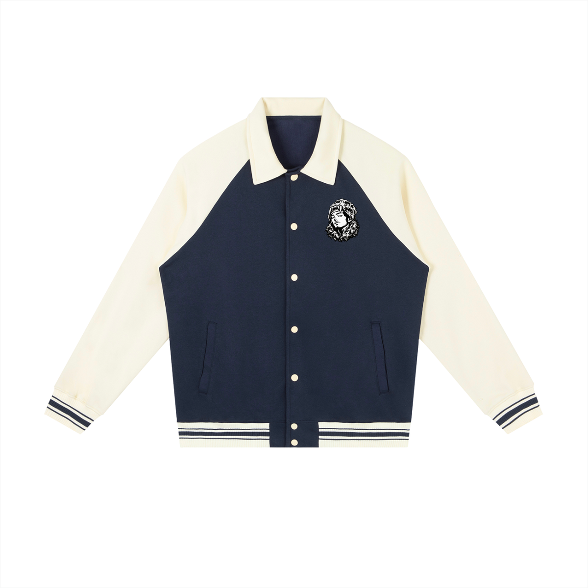 Overachievers Club' Contrast Raglan Sleeve Baseball Jacket & Sweatpant
