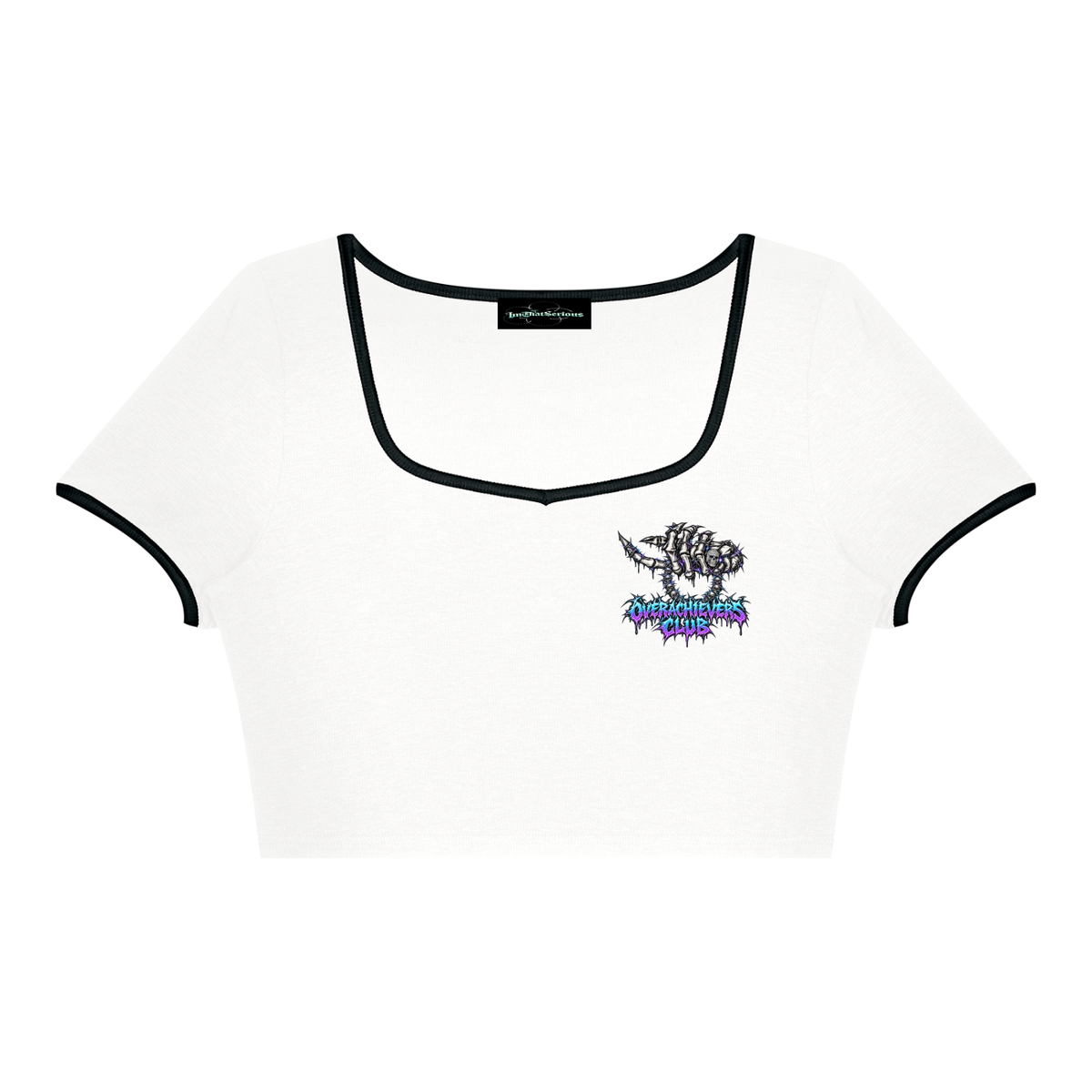 Overachievers Club' Women's Ringer Crop T-Shirt