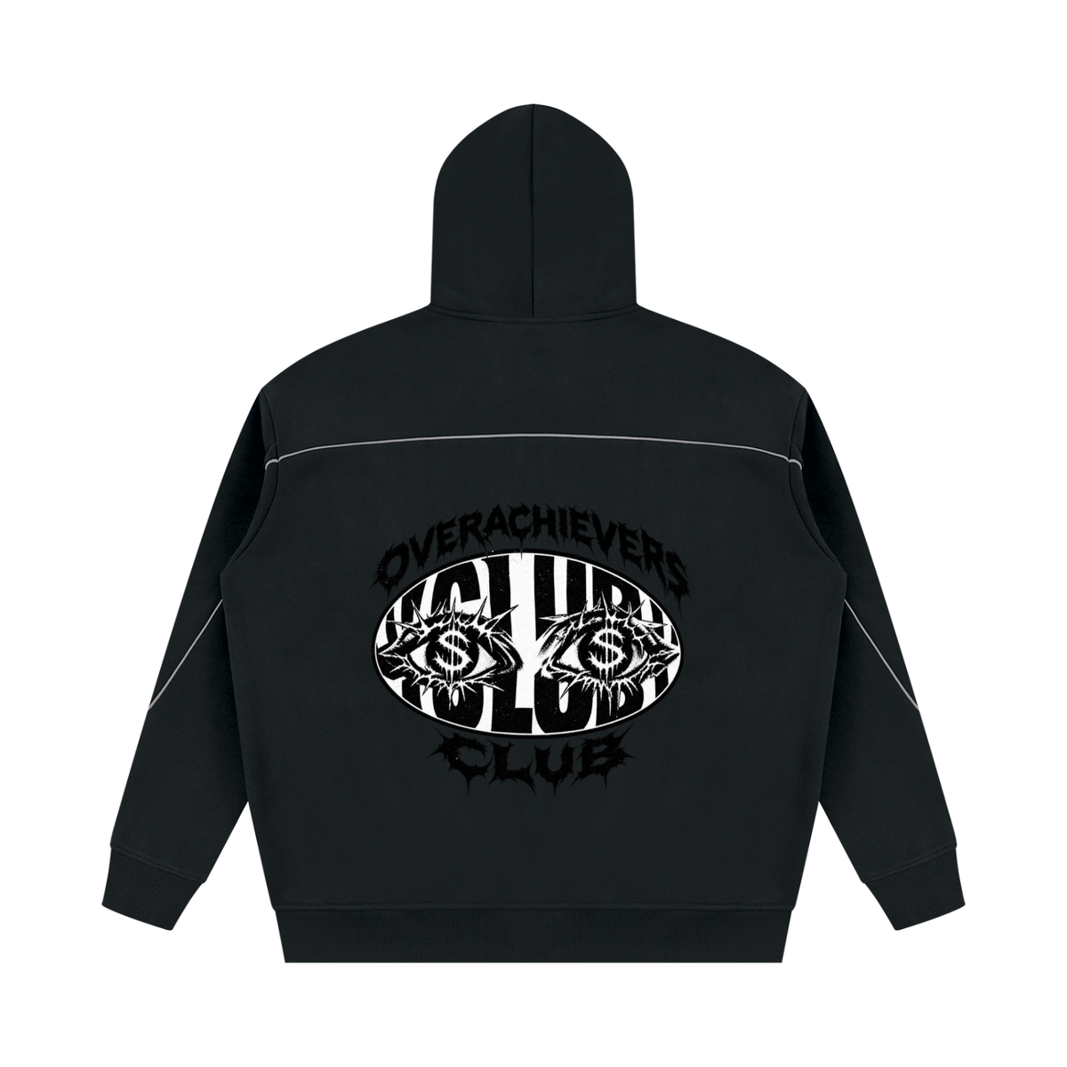 Overachievers Club' Oversized Piping Fleece Hoodie & Sweatpant