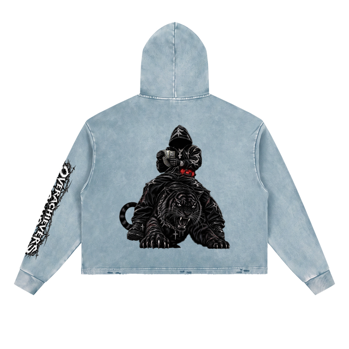 Overachievers Club' Vintage Washed Frayed-Hem Hoodie