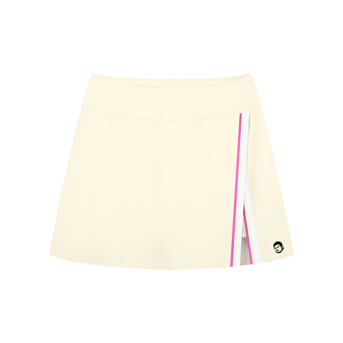 Women's A-Line Contrast Panel Slit Skirt & Polo T-Shirt