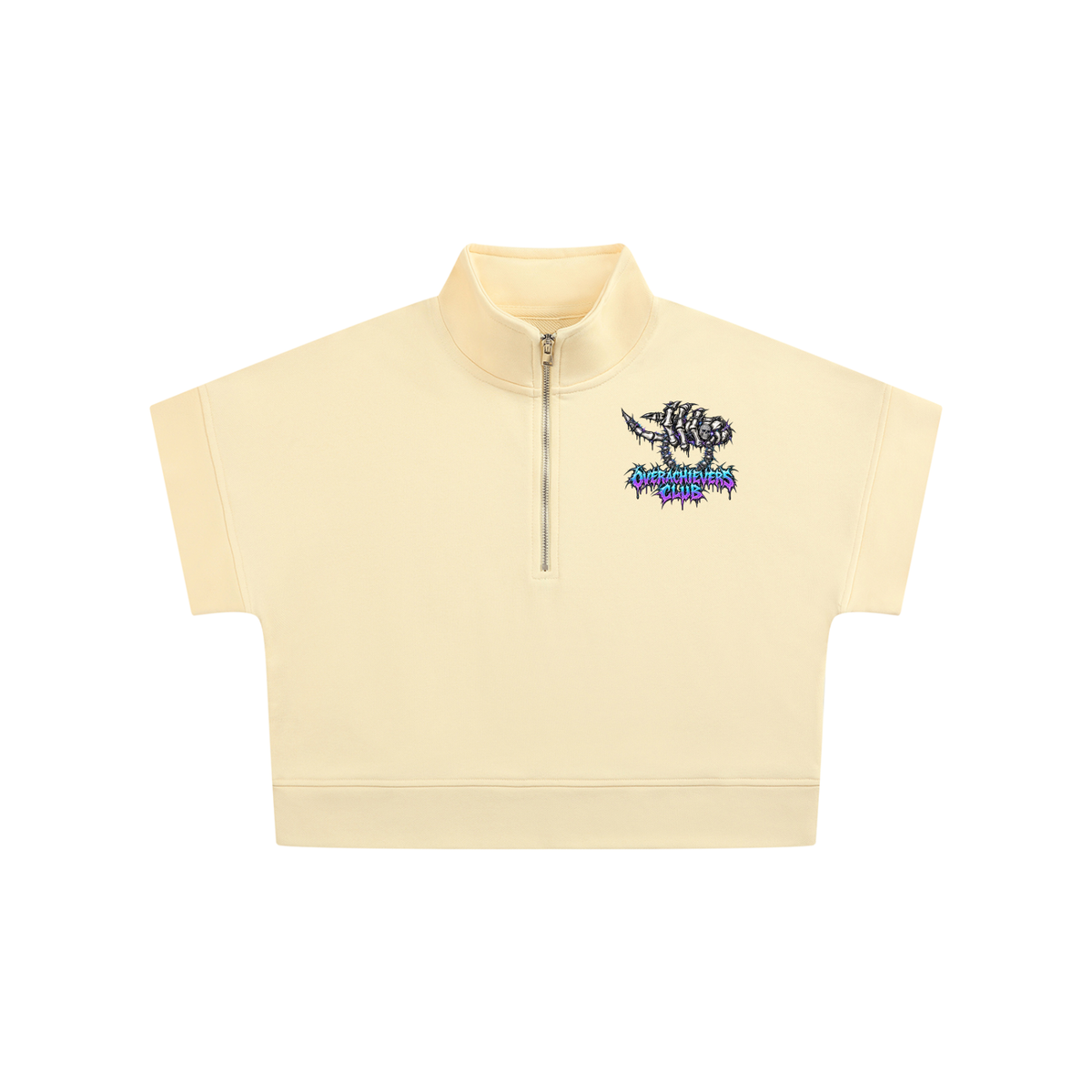 Overachievers Club' Women's Quarter Zip Crop Sweatshirt
