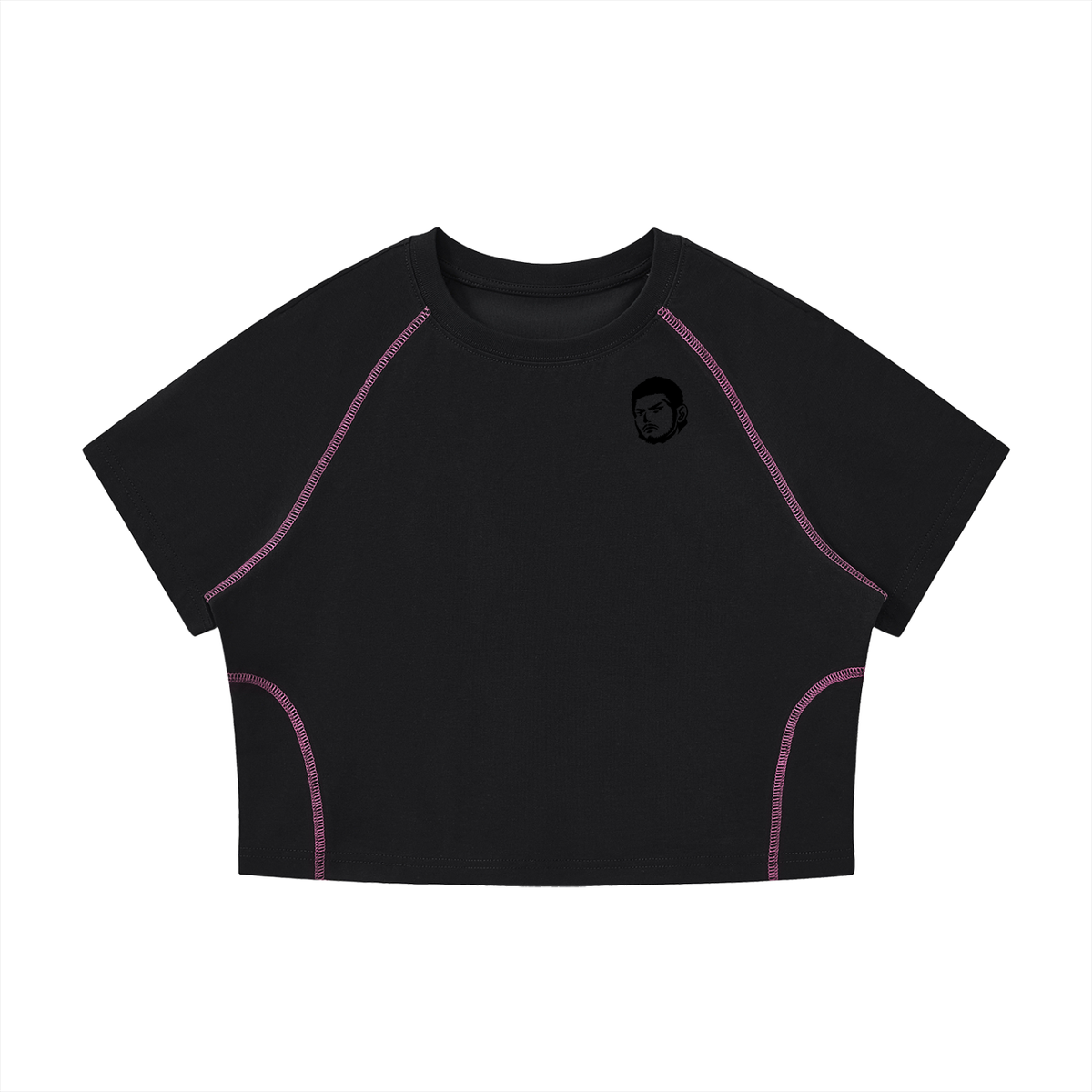Overachievers Club' Women's Contrast Stitch Raglan Crop T-Shirt