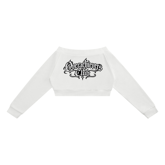 Overachievers Club' Women's Off-Shoulder Full Zip Hoodie