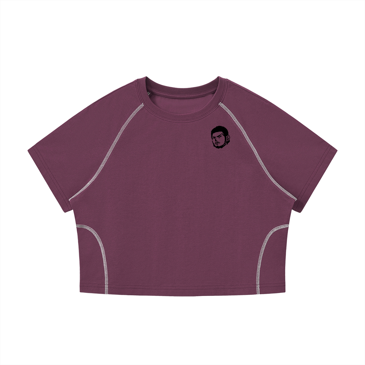 Overachievers Club' Women's Contrast Stitch Raglan Crop T-Shirt