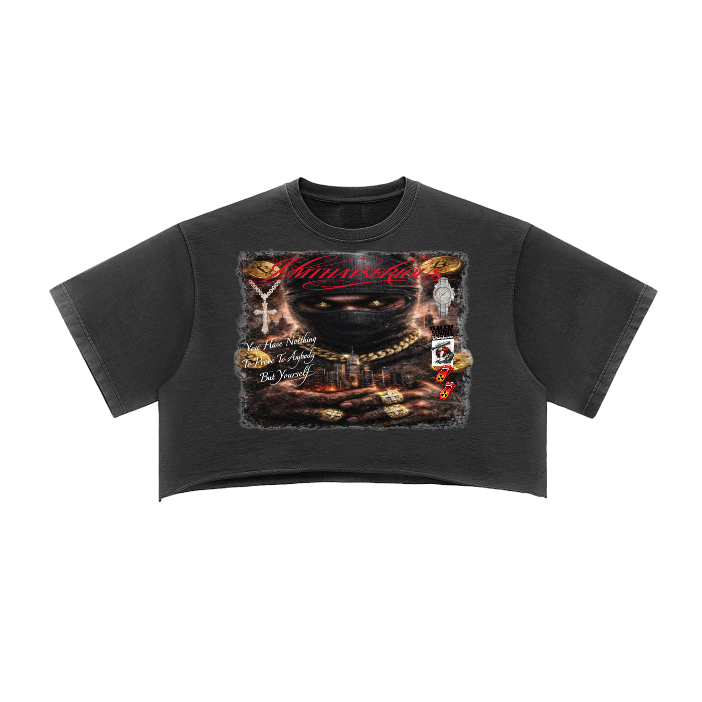 Snow Washed Raw Edge Crop Top