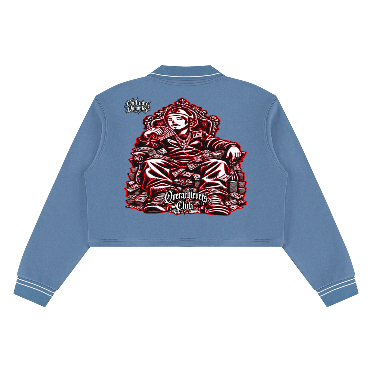 Overachievers Club' Women’s Crop Collared Sweatshirt