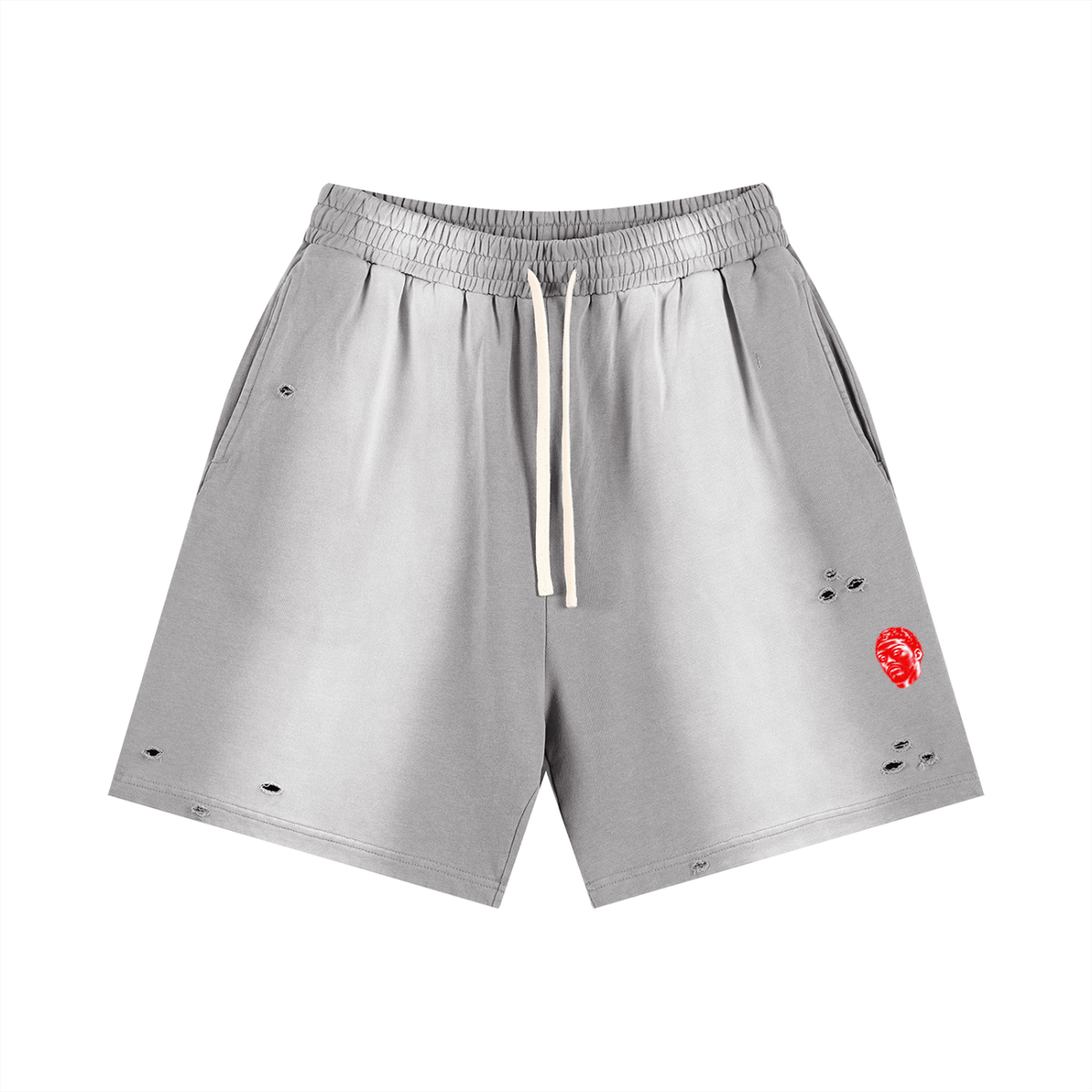 Overachievers Club' Sun Fade Distressed Shorts & T-Shirt