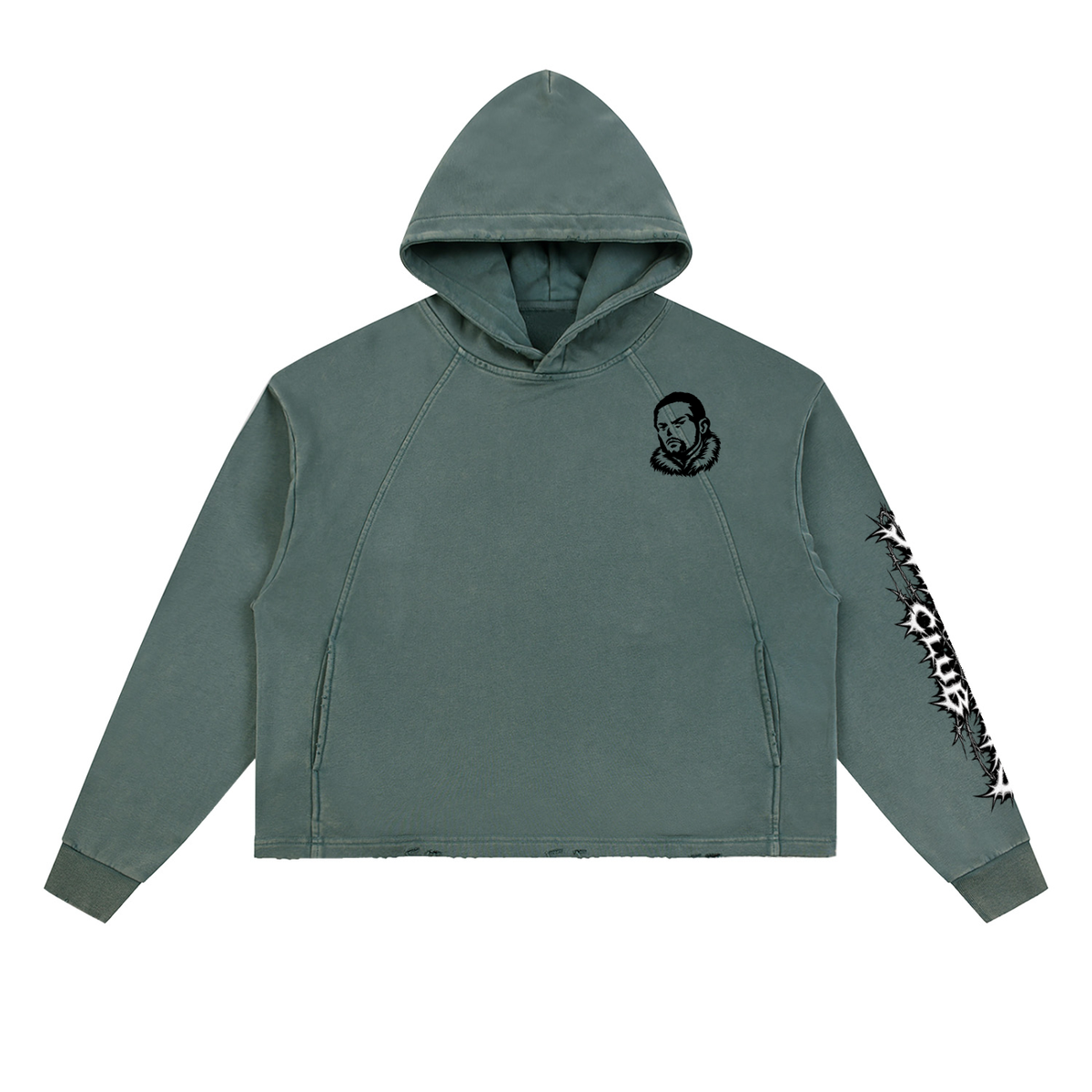 Overachievers Club' Vintage Washed Frayed-Hem Hoodie