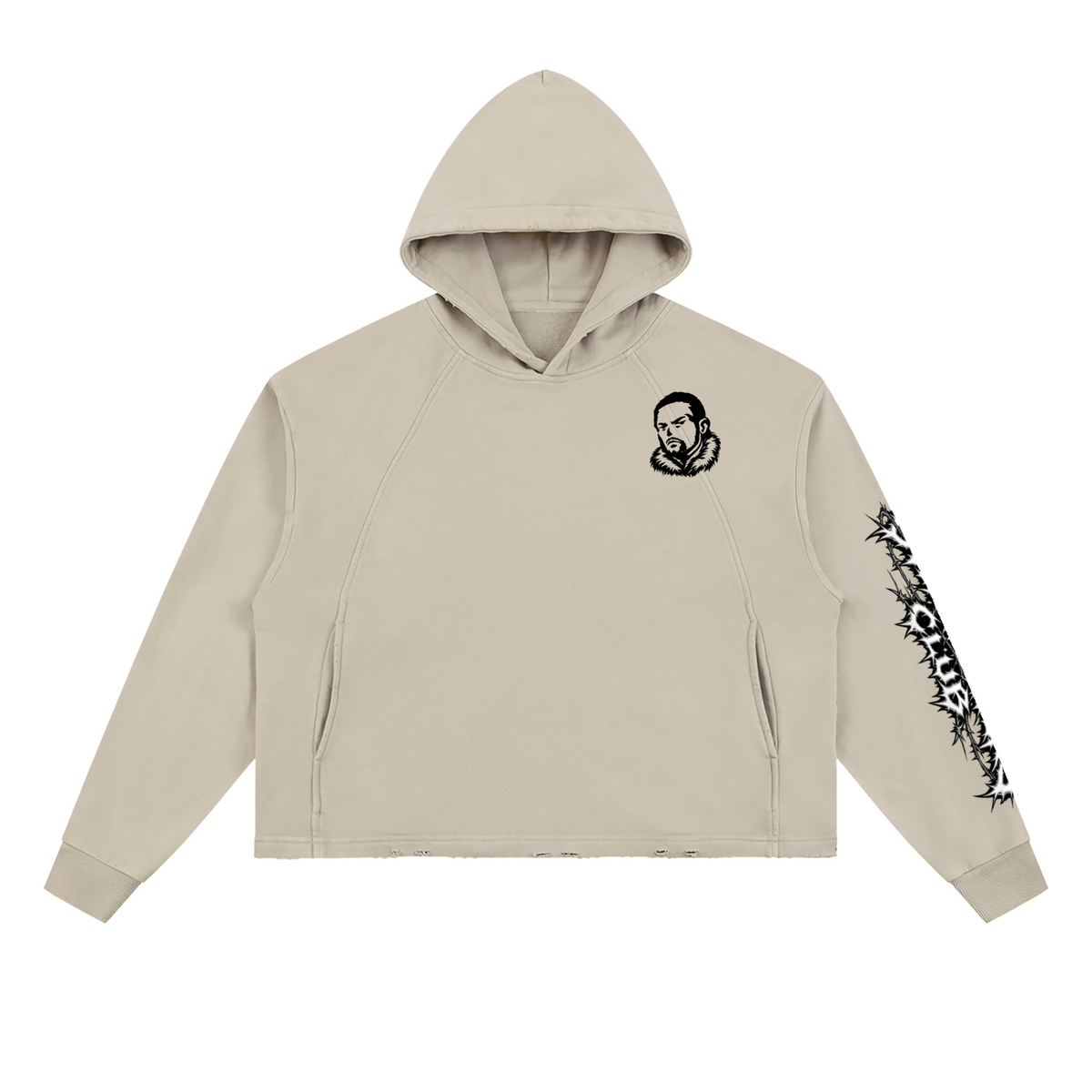 Overachievers Club' Vintage Washed Frayed-Hem Hoodie