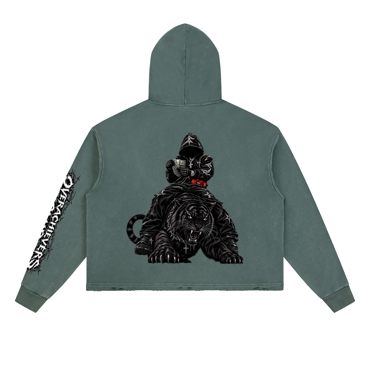 Overachievers Club' Vintage Washed Frayed-Hem Hoodie