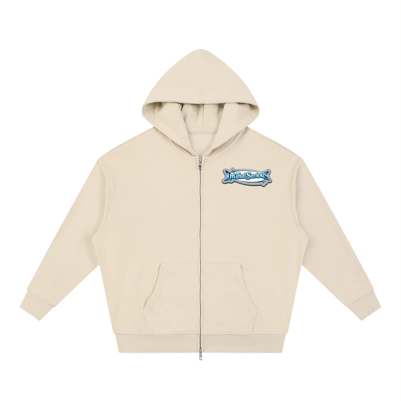 Unisex Loose Solid Full Zip Hoodie