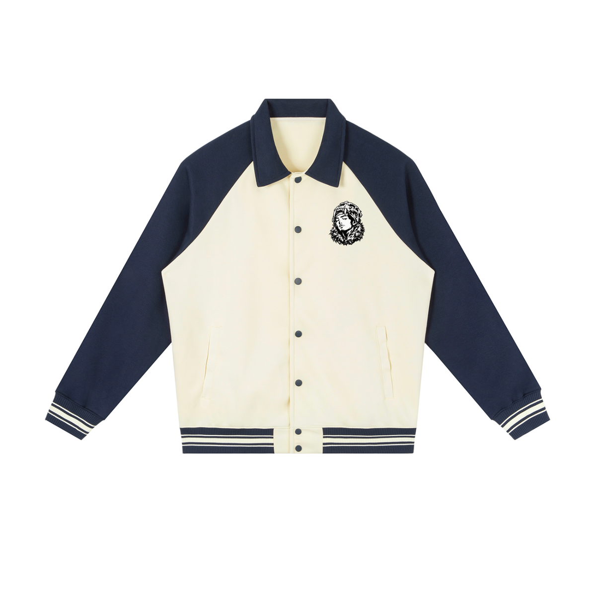 Overachievers Club' Contrast Raglan Sleeve Baseball Jacket & Sweatpant