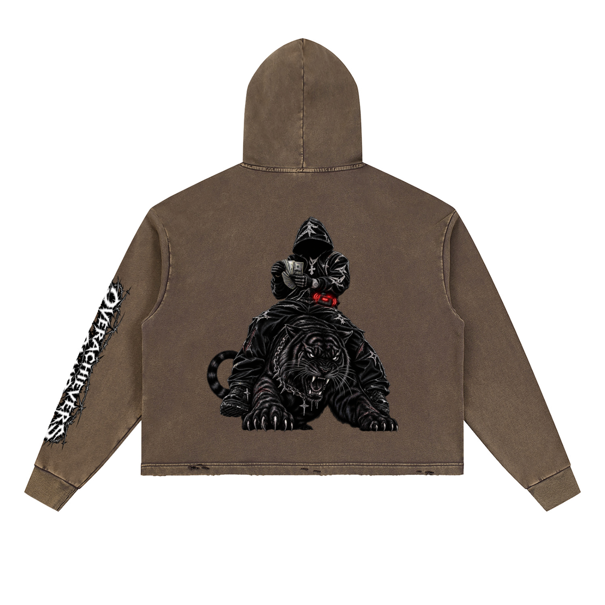 Overachievers Club' Vintage Washed Frayed-Hem Hoodie