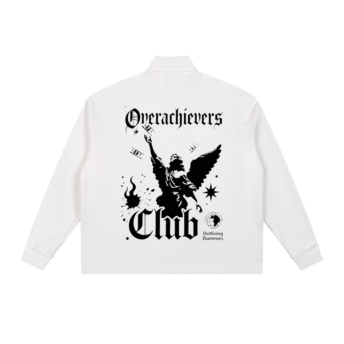 Overachievers Club' Half-Zip Rolled Edge Fleece Sweatshirt