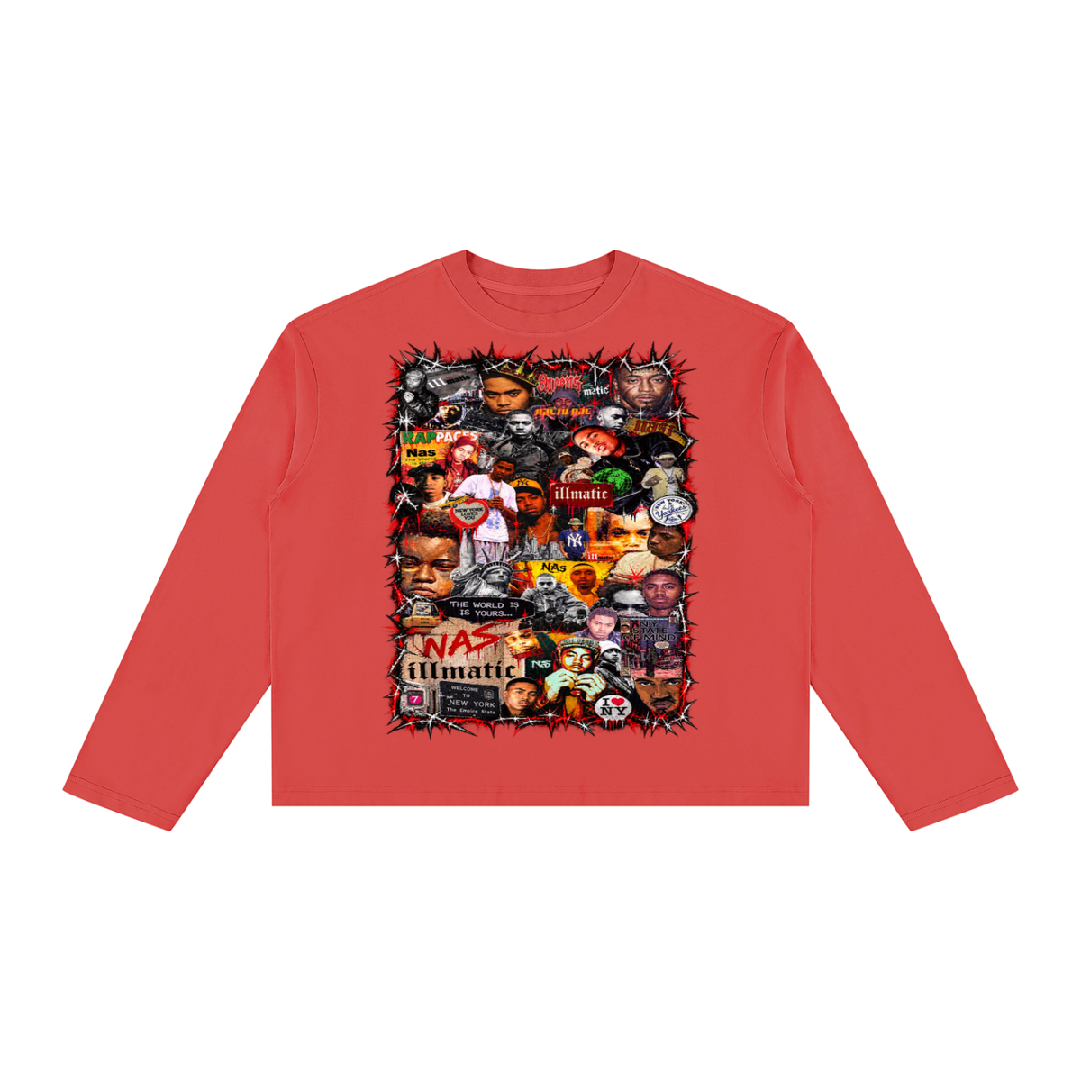Nas' Vintage Wash Long Sleeve Boxy T-Shirt