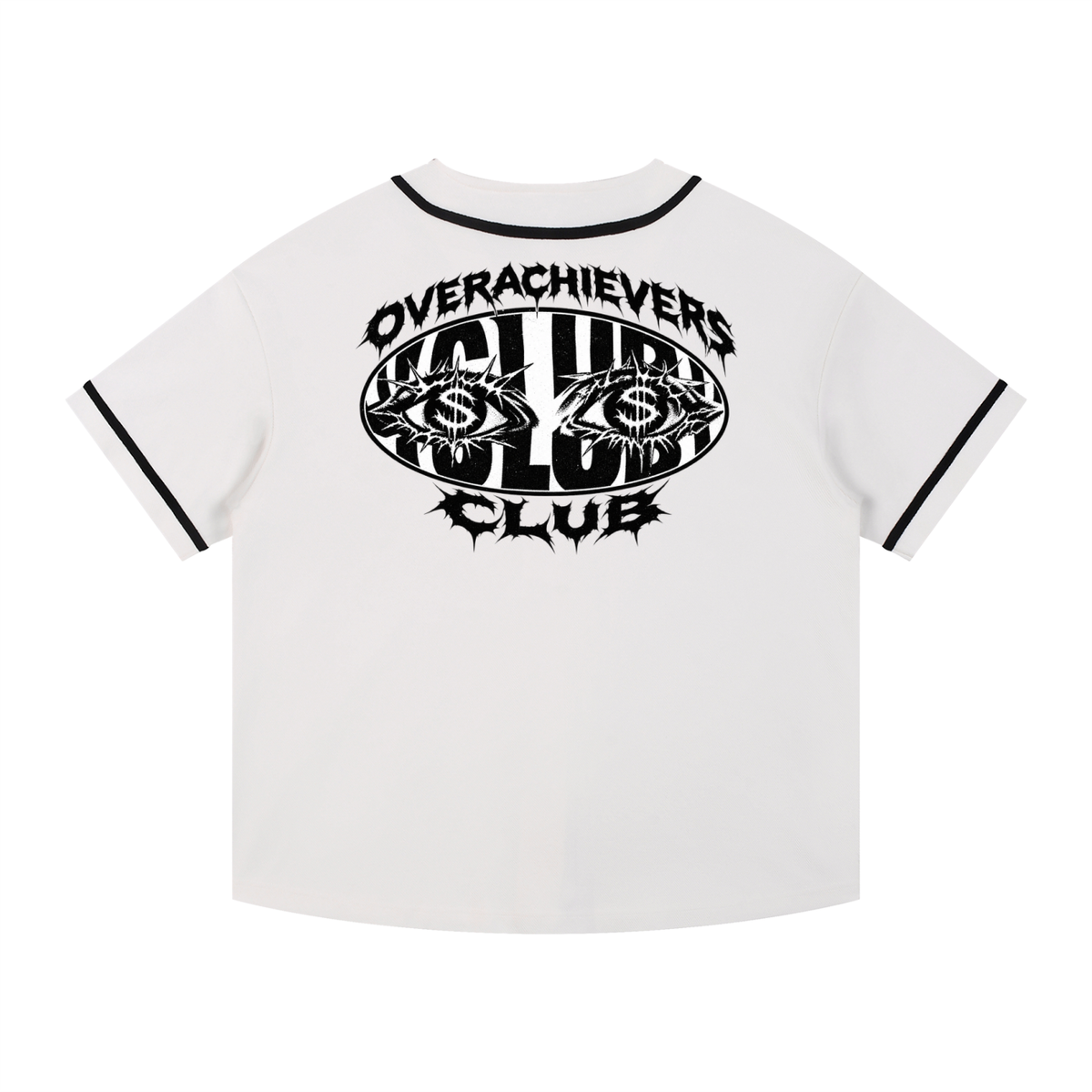Overachievers Club' Contrast Piped Button-Up Jersey