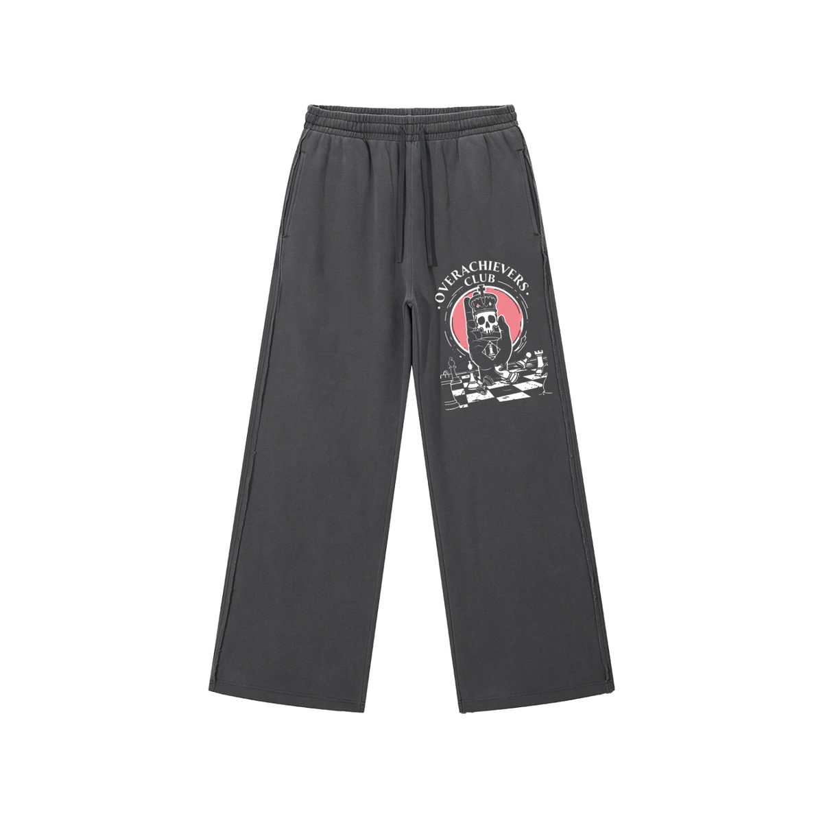 Overachievers Club' Snow Washed Raw Edge Double Layered Hoodie & Sweatpant