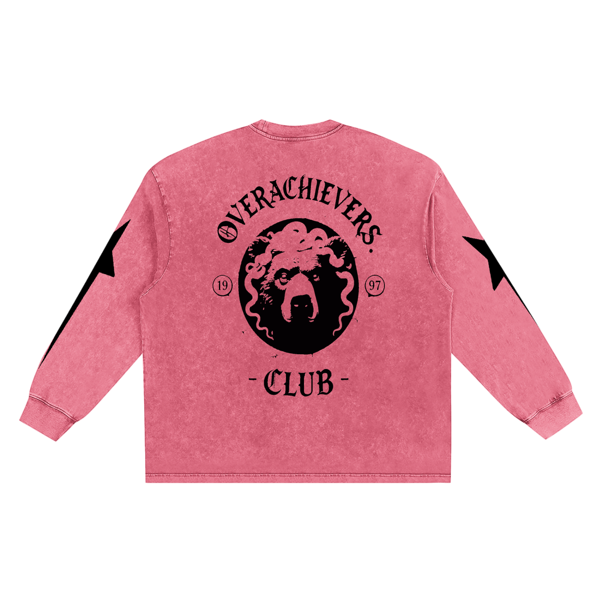 Overachievers Club' Snow Washed Frayed Edge Tee