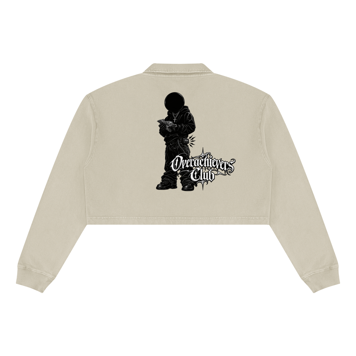 Overachievers Club' Women’s Vintage Wash Crop Sweatshirt & Flared Sweatpants
