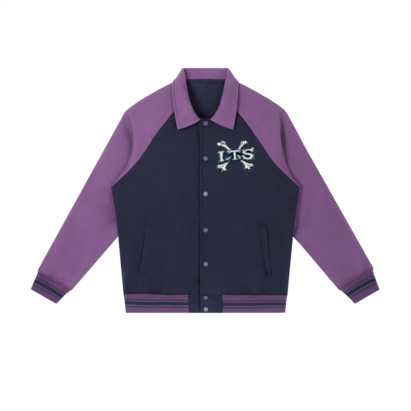 Bones' Contrast Sleeve Baseball Jacket Fit
