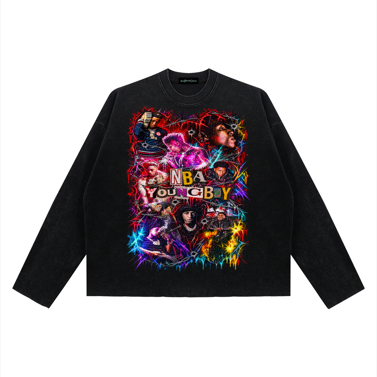 Youngboy' Vintage Wash Boxy Waffle Long Sleeve T-Shirt