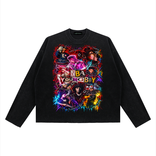 Youngboy' Vintage Wash Boxy Waffle Long Sleeve T-Shirt