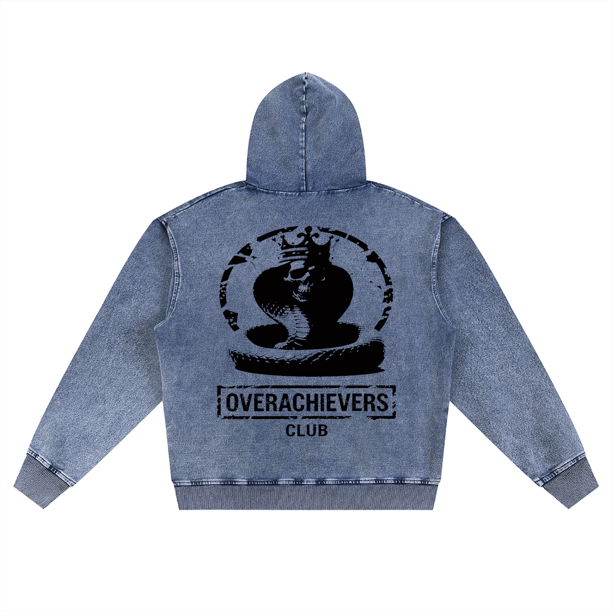 Overachievers Club' Snow Wash Oversized Zip-Up Hoodie & Sweatpant