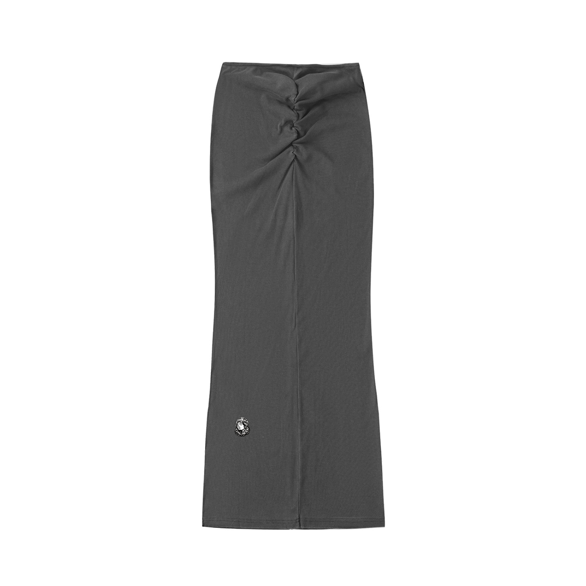 Dyed Washed Drawstring Maxi Skirt